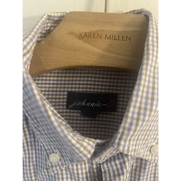 JOHNNIE-O Men's Shirt Button Up Check Pattern Long Sleeve Medium - Picture 3 of 8